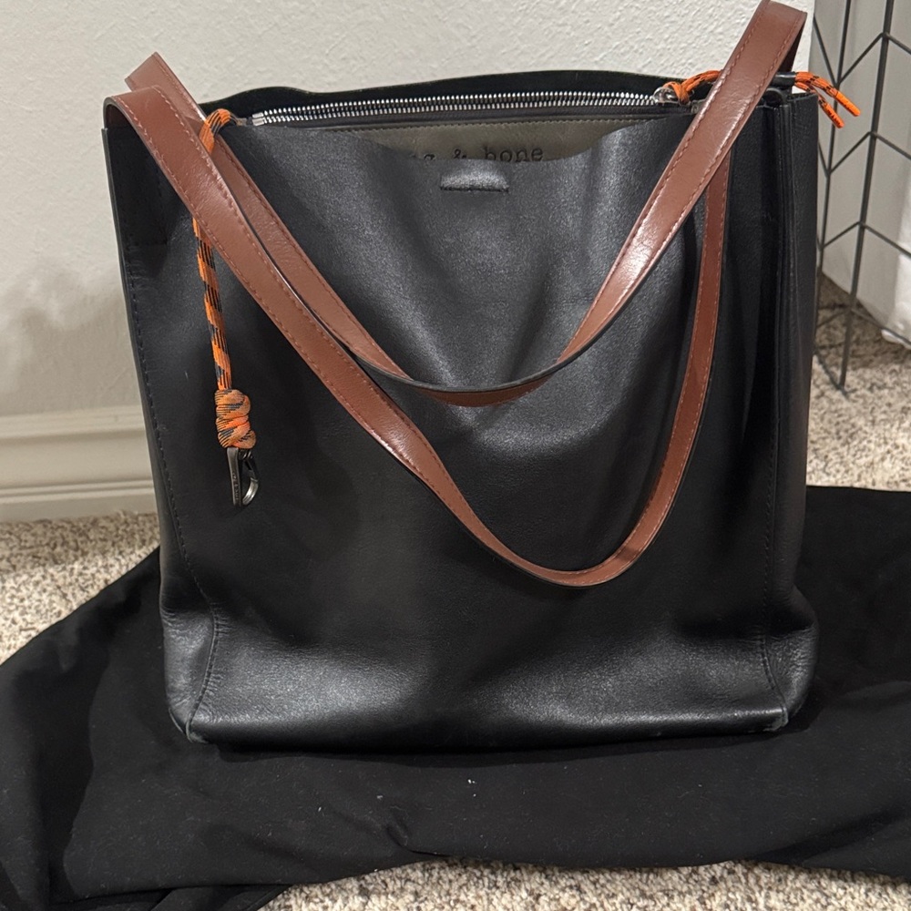 rag & bone Black and Brown Tote Bag
